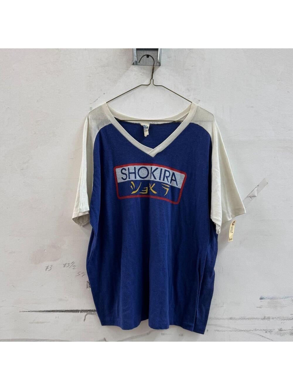 Vintage 1970s/1980s Venus Blue "Shokira" Raglan Baseball Jersey
